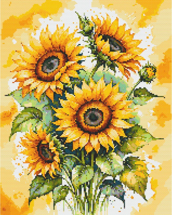 Схема вишивки соняшників