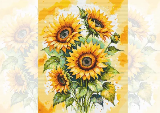 Схема вишивки хрестиком "Соняшники"