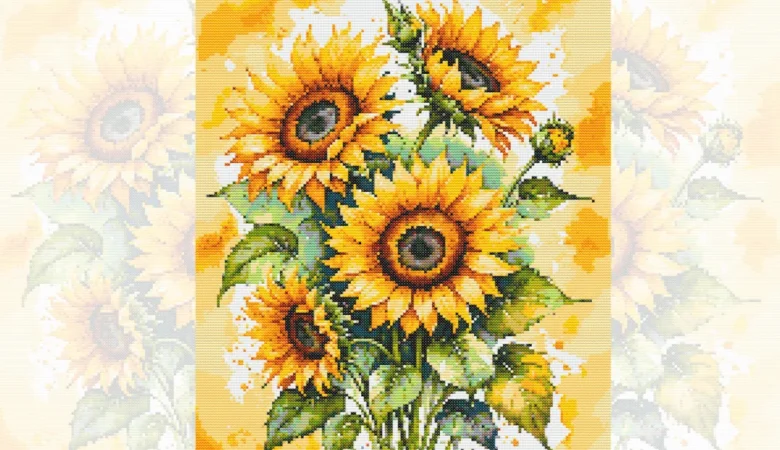 Схема вишивки хрестиком "Соняшники"