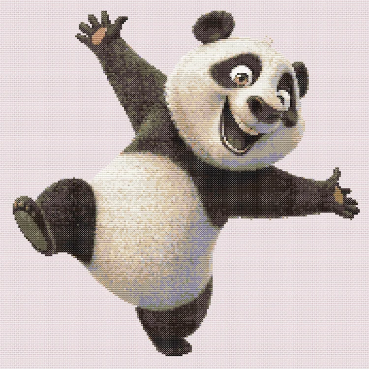 Схема вишивки кумедної панди