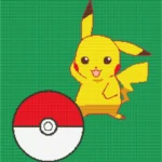 Схема вишивки хрестиком "Покемон Пікачу"