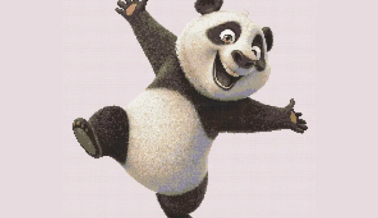 Схема вишивки хрестиком "Весела панда"