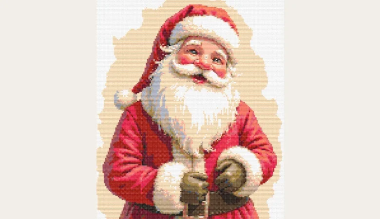 Схема вишивки хрестиком "Веселий Санта-Клаус"