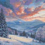 Схема вышивки крестиком "Зимний пейзаж"