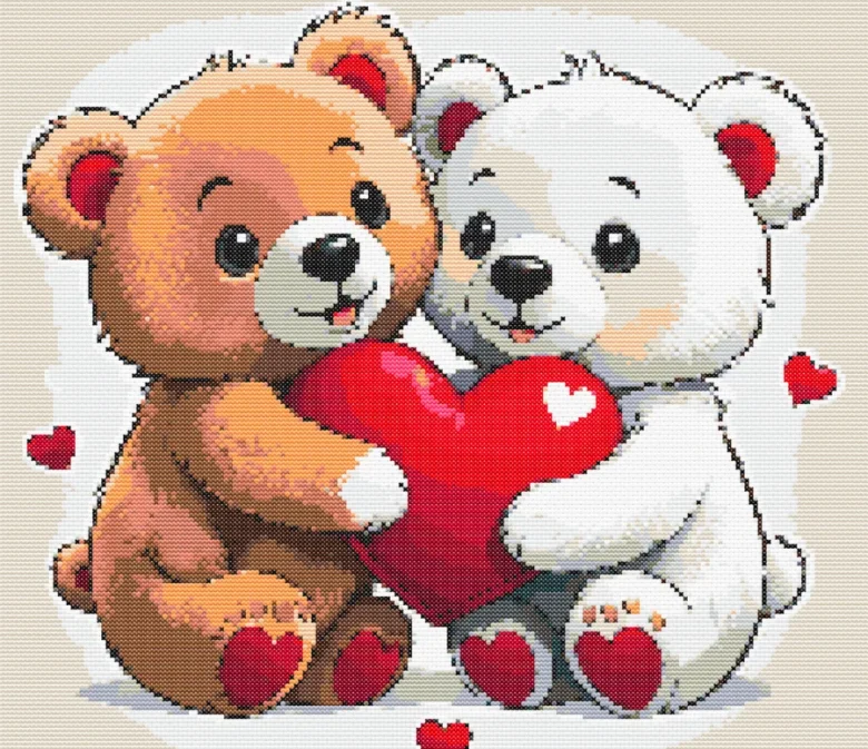 Схема вышивки крестиком "Будь моей валентинкой"