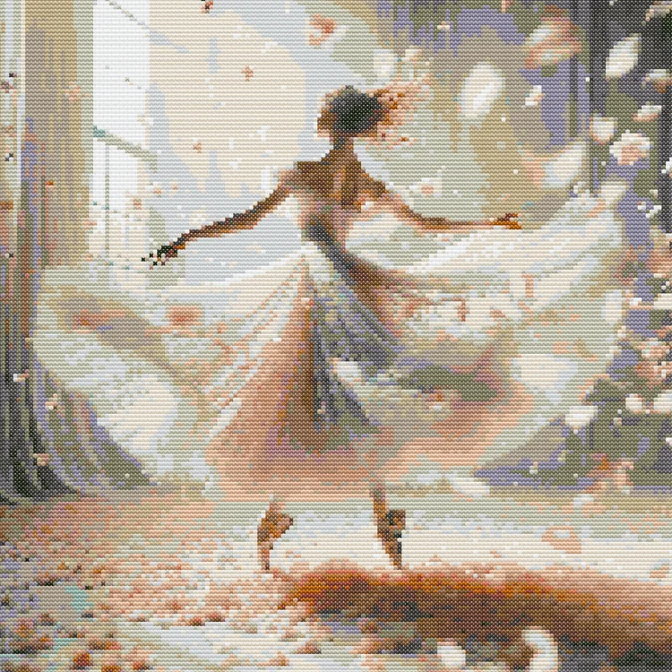 Схема вышивки крестиком девушки балерины