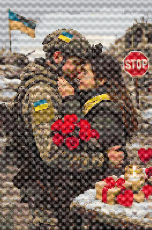Схема вышивки возлюбленных и войны