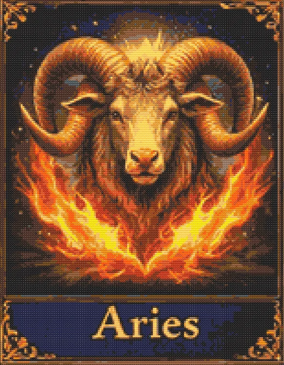Схема вышивки первого знака зодиака Овен