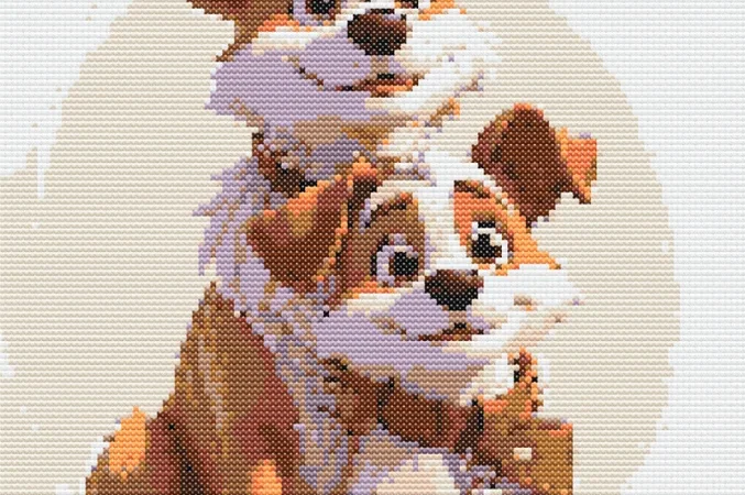 Схема вышивки крестиком: "Верные друзья песики"