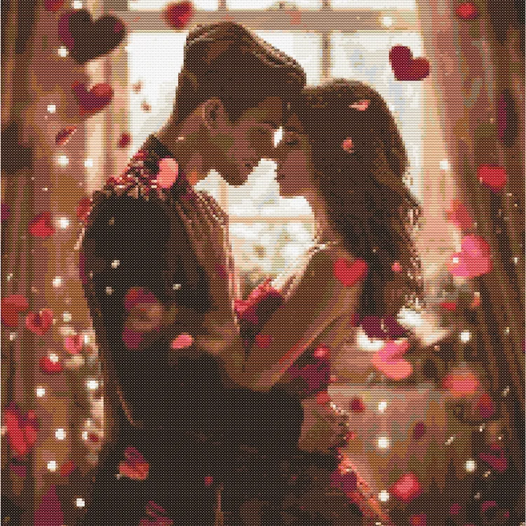 Схема вишивки закоханої пари у Валентинів день