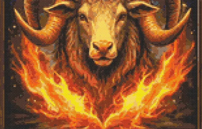 Схема вишивки хрестиком: "Знак зодіаку Овен"