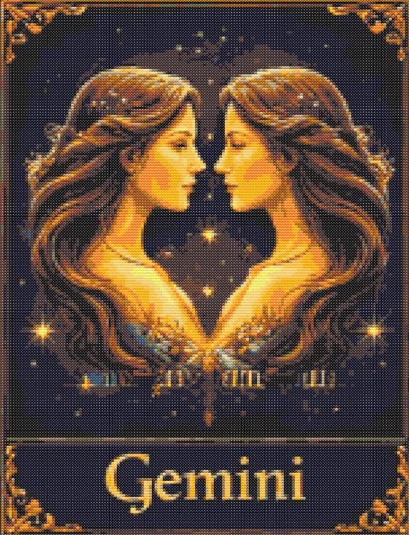 Схема вишивки третього знака зодіаку Близнюки