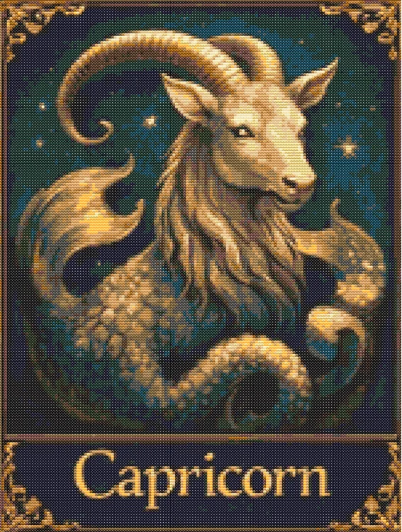 Схема вышивки десятого знака зодиака Козерог