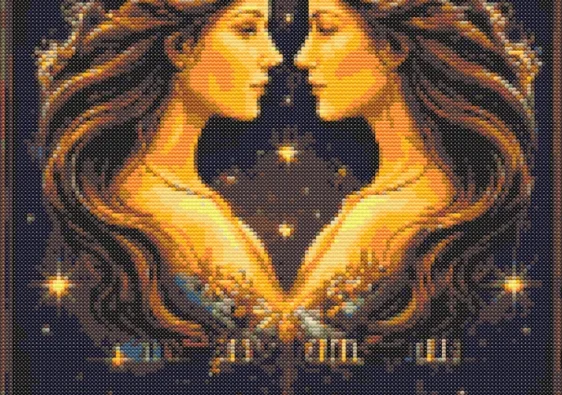 Схема вышивки крестиком: "Знак зодиака Близнецы"