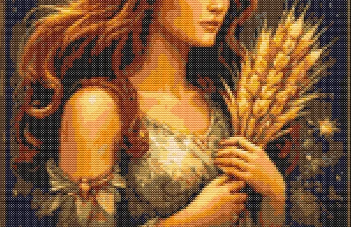 Схема вышивки крестиком: "Знак зодиака Дева"