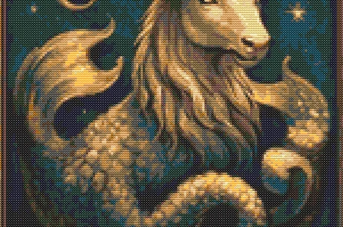 Схема вишивки хрестиком: "Знак зодіаку Козоріг"