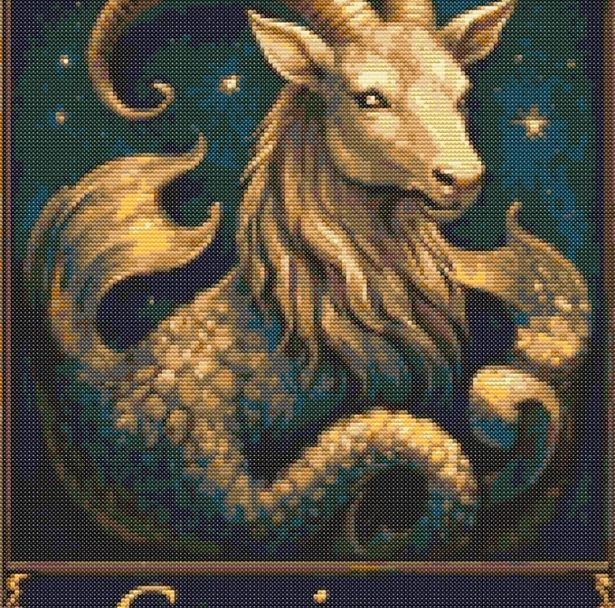 Схема вишивки хрестиком: "Знак зодіаку Козоріг"