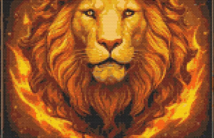 Схема вишивки хрестиком: "Знак зодіаку Лев"