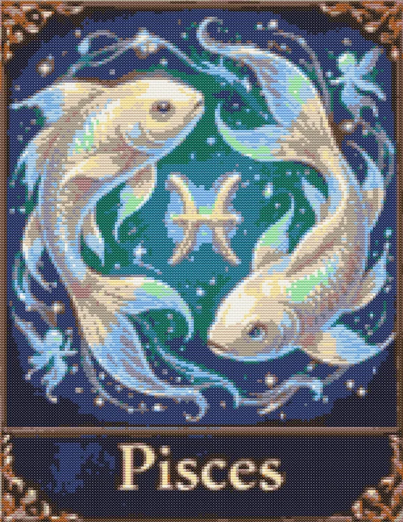 Схема вишивки дванадцятого знака зодіаку Риби