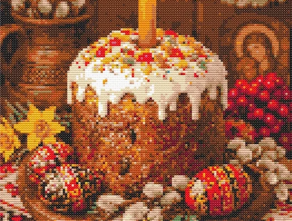 Схема вишивки хрестиком: "Український Великдень"