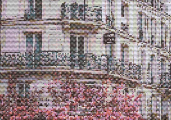 Схема вышивки крестиком: "Улицы Парижа"