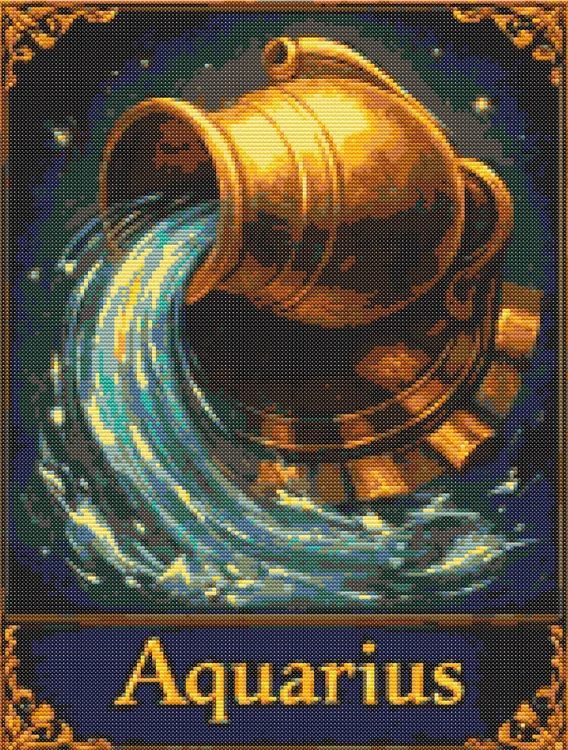 Схема вишивки одинадцятого знака зодіаку Водолій