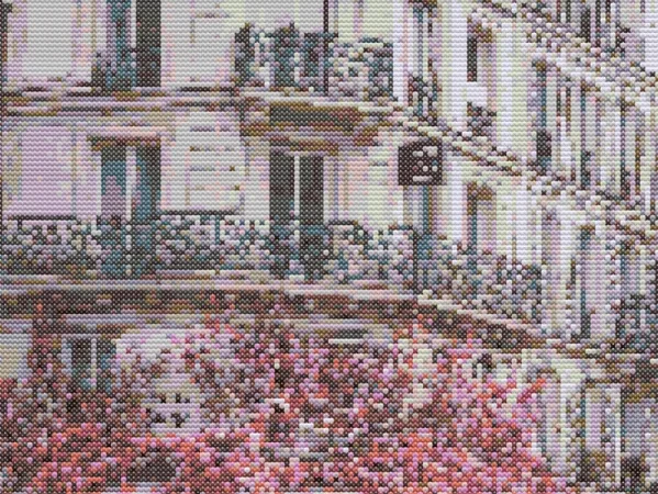Схема вишивки хрестиком: "Вулиці Парижа"