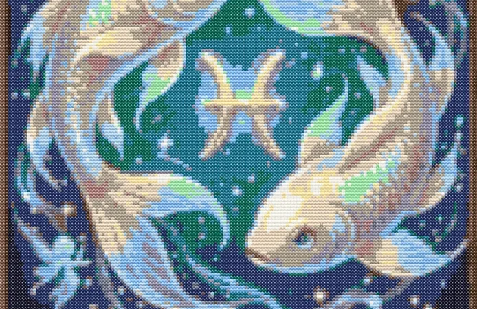 Схема вышивки крестиком: "Знак зодиака Рыбы"