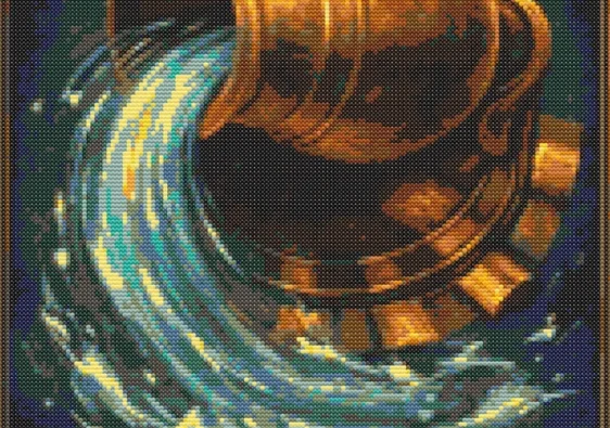 Схема вышивки крестиком: "Знак зодиака Водолей"