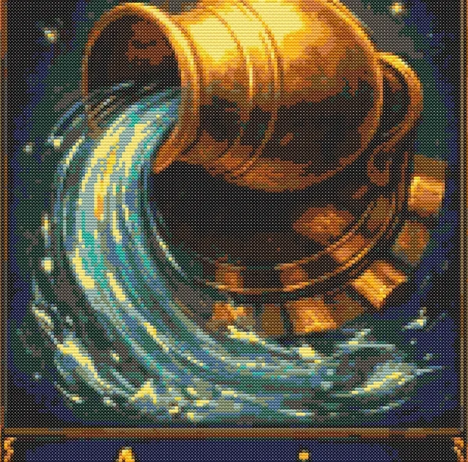 Схема вишивки хрестиком: "Знак зодіаку Водолій"