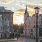 Схема вышивки крестиком: "Вечерний Киев"