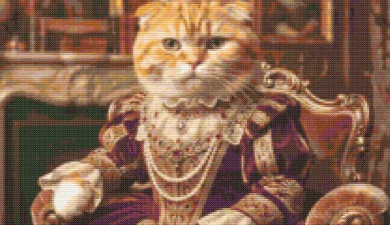 Схема вышивки крестиком: "Королевская кошка"